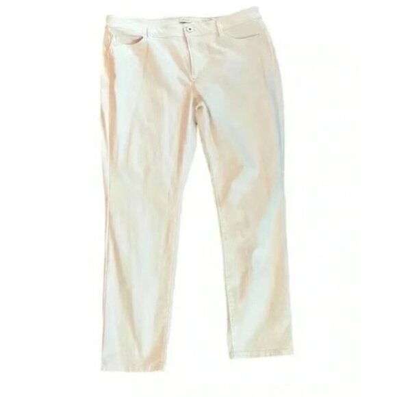 J.Jill Pants - J.Jill Womens Denim Slim Ankle Pants Size 14 White Authentic Fit NWT